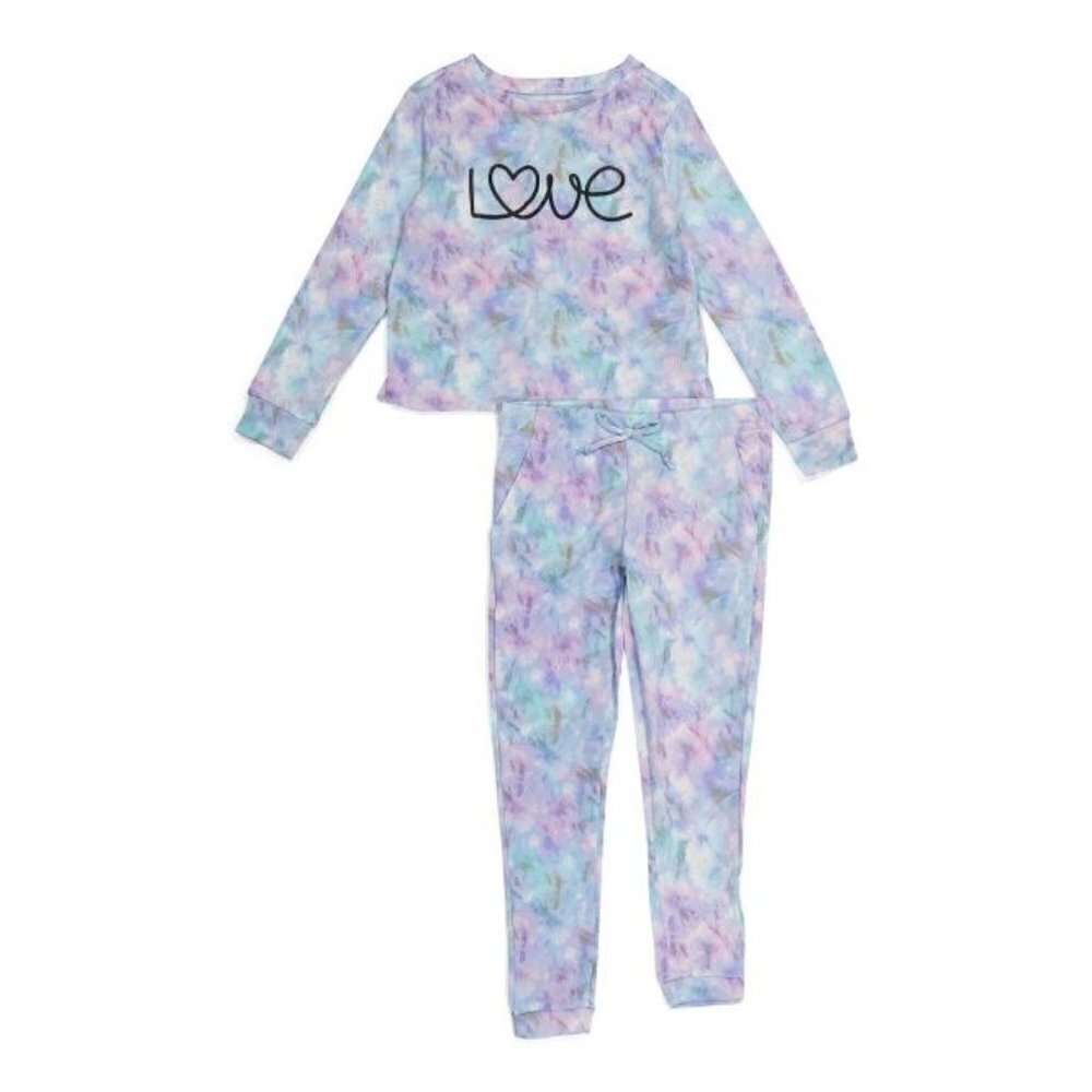 Love Big Girls 2pc French Terry Pullover Top Jogger Pants Set Tie Dye Size Large
